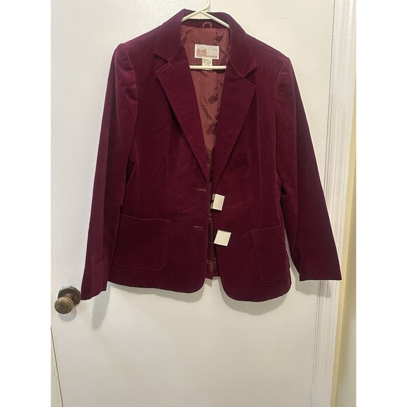 SUTTER PLACE OF CALIFORNIA SIZE 12 Vintage Velour Blazer Burgundy - Picture 1 of 7